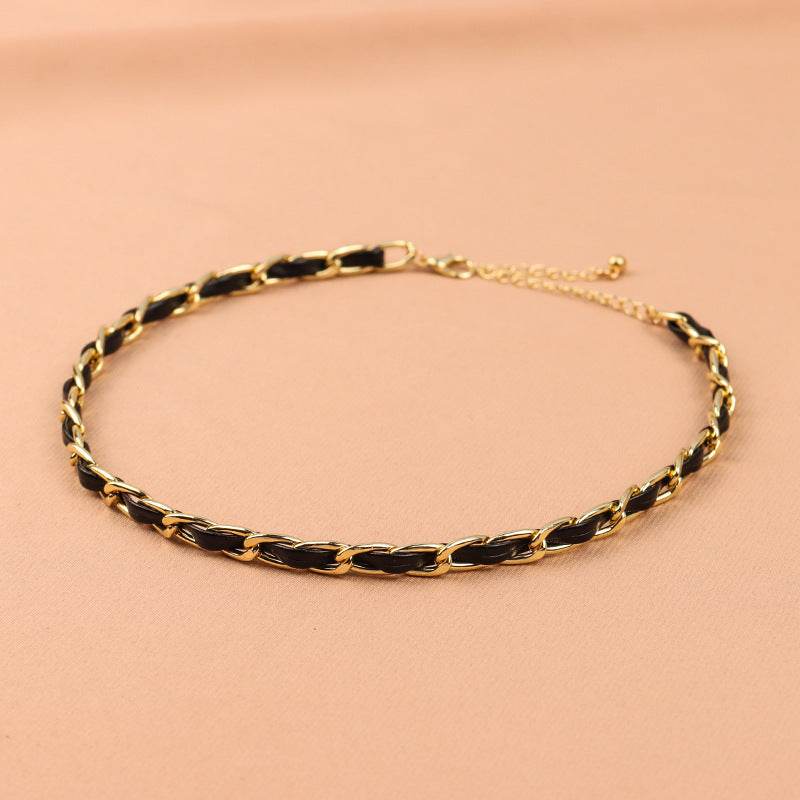 Black Braided Choker Rope Choker Neck Short Chain Choker - Mubimart