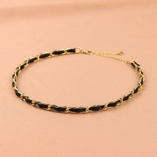 Black Braided Choker Rope Choker Neck Short Chain Choker - Mubimart
