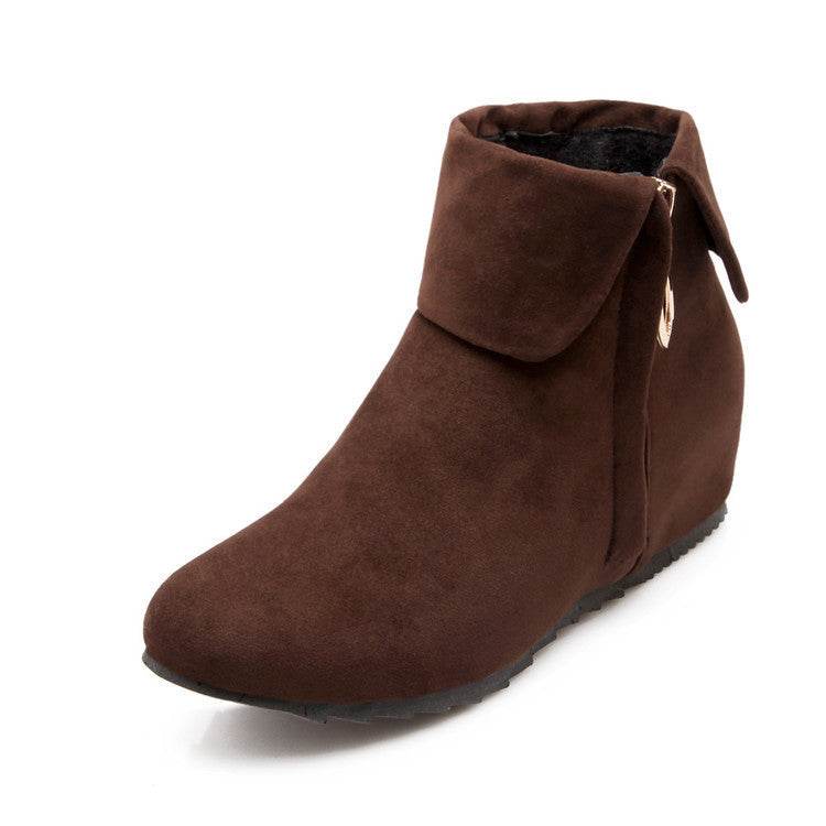 Side zip flat booties - Mubimart