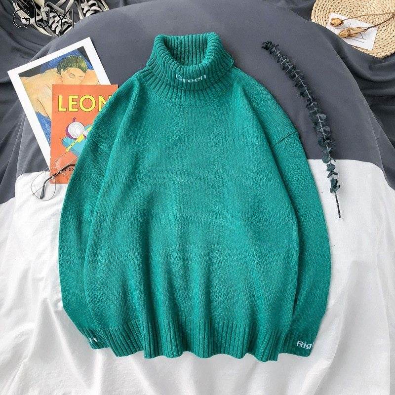 Turnable turtleneck sweater - Mubimart