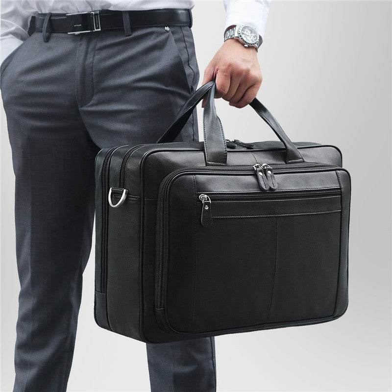 Men's leather briefcase - Mubimart