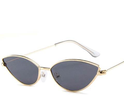 New Cute Sexy Sunglases Retro Cat Eye Sunglasses Women Metal Triangle Vintage Cateye Sun Glasses Female - Mubimart