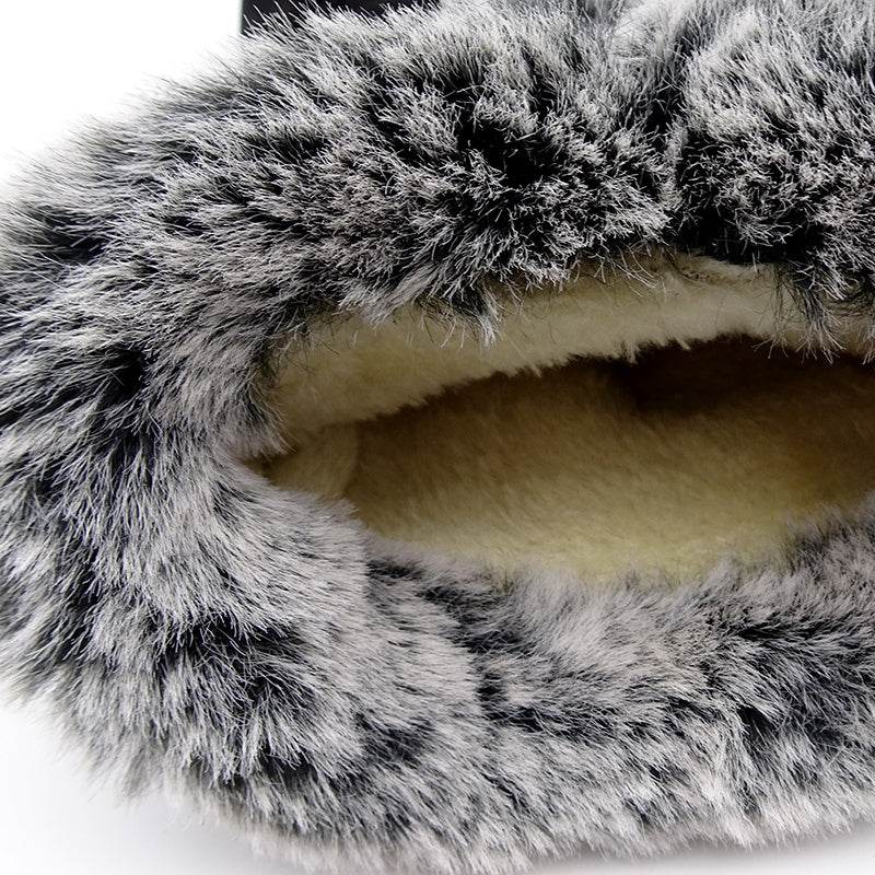 Snow Boots Mid-calf Faux Fur Plush Winter Women Boots - Mubimart