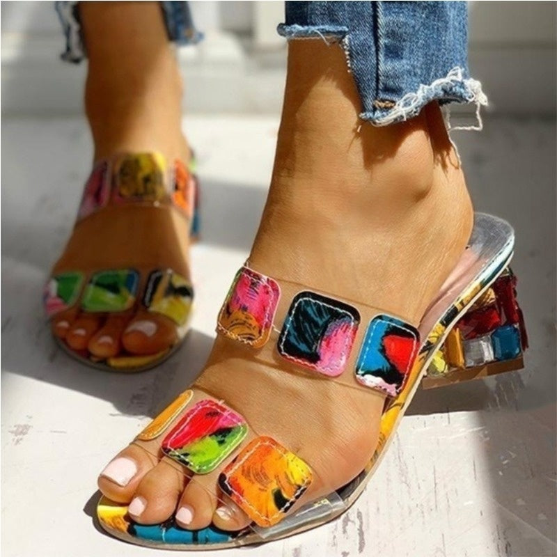 Toe Women's Multicolor Wedge Heels