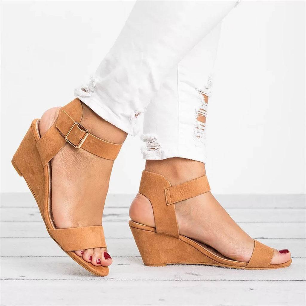 Women's high-heeled wedge sandals - Mubimart