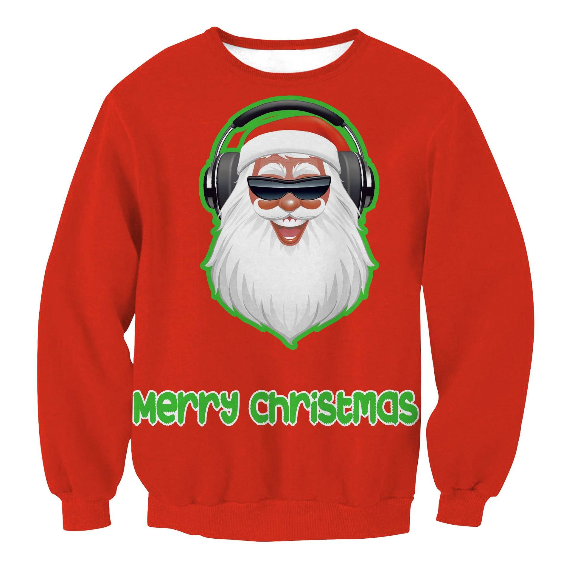 Autumn Winter Fashion Ugly Christmas Sweater Santa Elf Funny Pullover Womens Mens Print Sweaters Tops Clothing - Mubimart