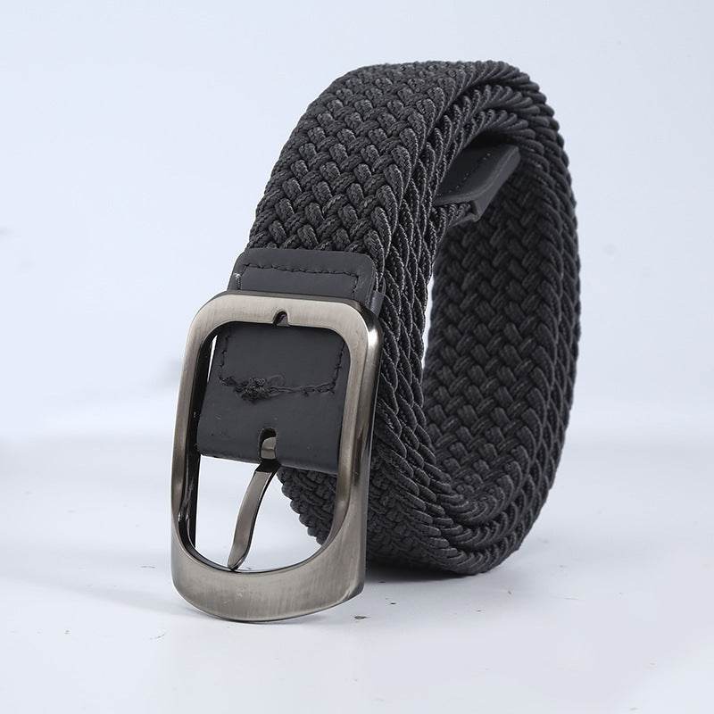 Men's Woven Canvas Outdoor Alloy All-match Elastic Belt - Mubimart