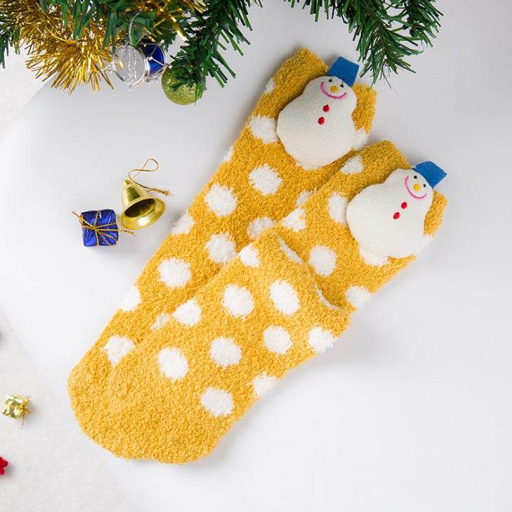 Christmas Tree Fuzzy Plush Socks - Mubimart