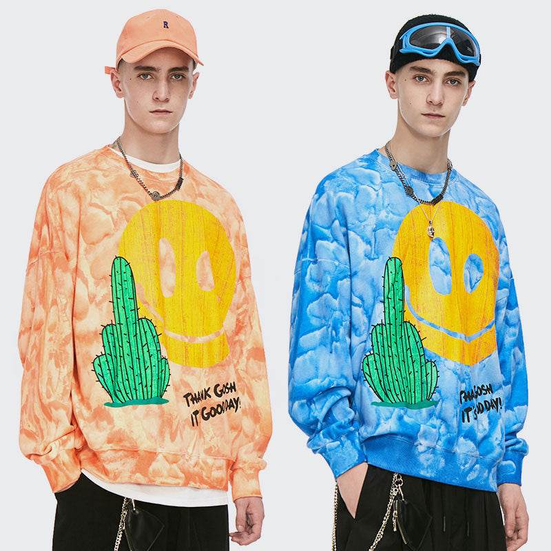 Sweatshirt Tie-Dye Hipster Couple Street Top Men - Mubimart