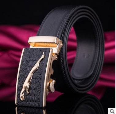 Men's leather factory direct belt buckle leather belt men's automatic belt belt wholesale business - Mubimart