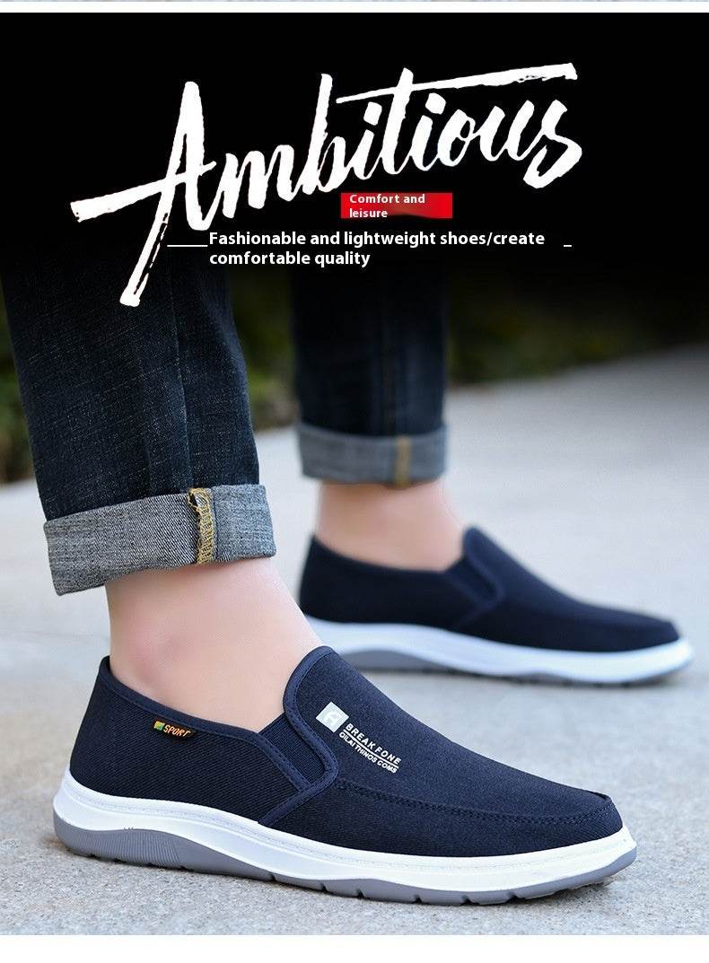 Denim Casual Shoes Slip-on Simple Slip-on Soft Bottom Work Shoes Board Shoes - Mubimart