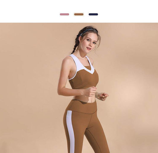 Stitching sports bra yoga - Mubimart