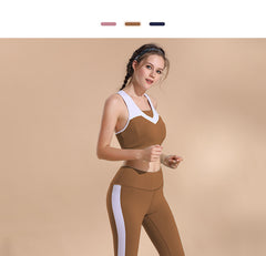 Stitching sports bra yoga - Mubimart -  