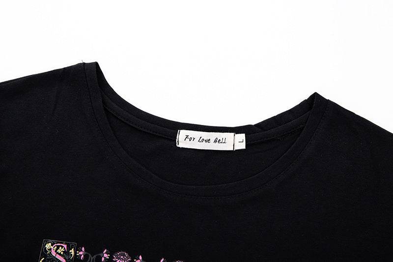 Retro printed T-Shirt Top for women - Mubimart