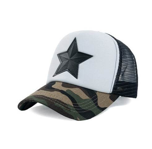 Pentagram Baseball Cap Camouflage Sun Hat Casual Hat Sun Hat Korean Men and Women Cap - Mubimart