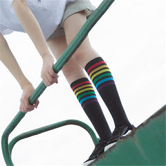 Calf socks stripe movement and knee high hose - Mubimart -  