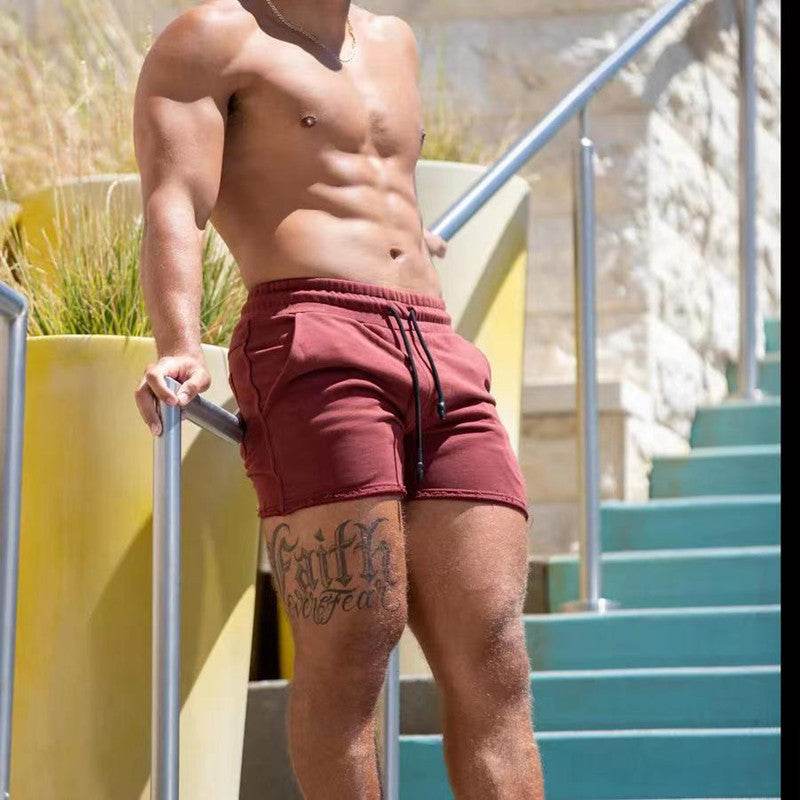 Muscle Workout Brothers Men's Terry Leisure Training Shorts - Mubimart