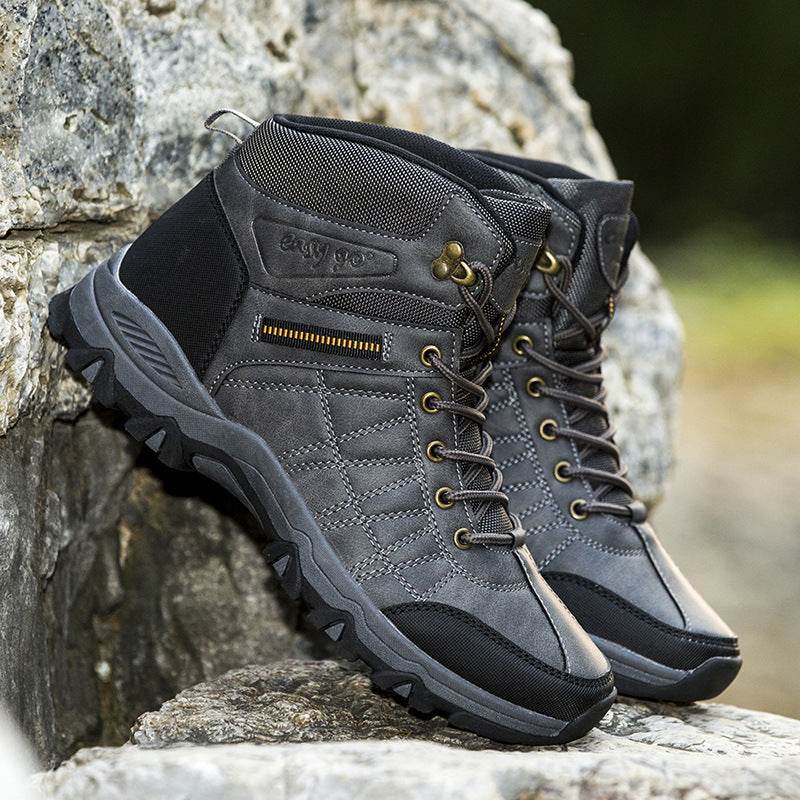 Large Men Shoes Outdoor Snow Boots High Top - Mubimart