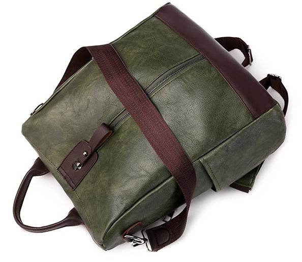 Anti-theft soft leather backpack women - Mubimart