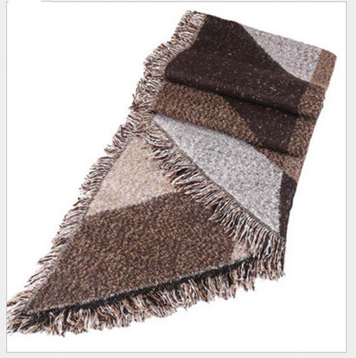 Beveled cashmere shawl - Mubimart