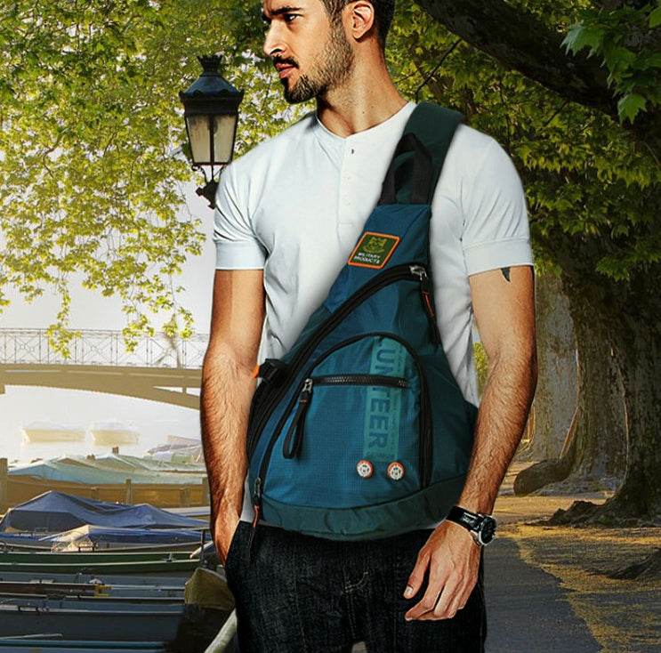 Men Oxford Sling Knapsack Shoulder Messenger Chest Bag Laptop Kettle Travel Assault Single Back Pack Cross Body Trekking Bags - Mubimart