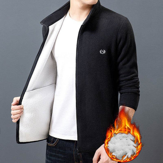 Men's plus fleece thick polar fleece jacket - Mubimart
