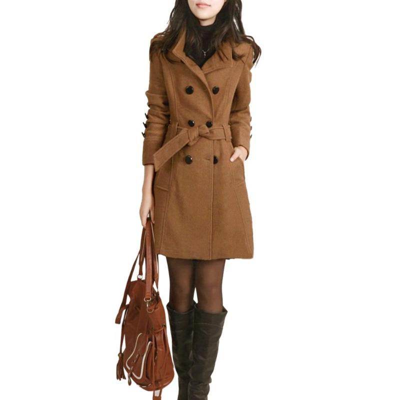 Woolen coat trench coat - Mubimart