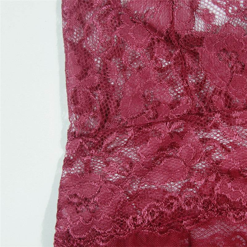 Lace sling bodysuit - Mubimart