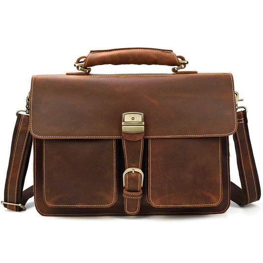 Men's leather briefcase - Mubimart