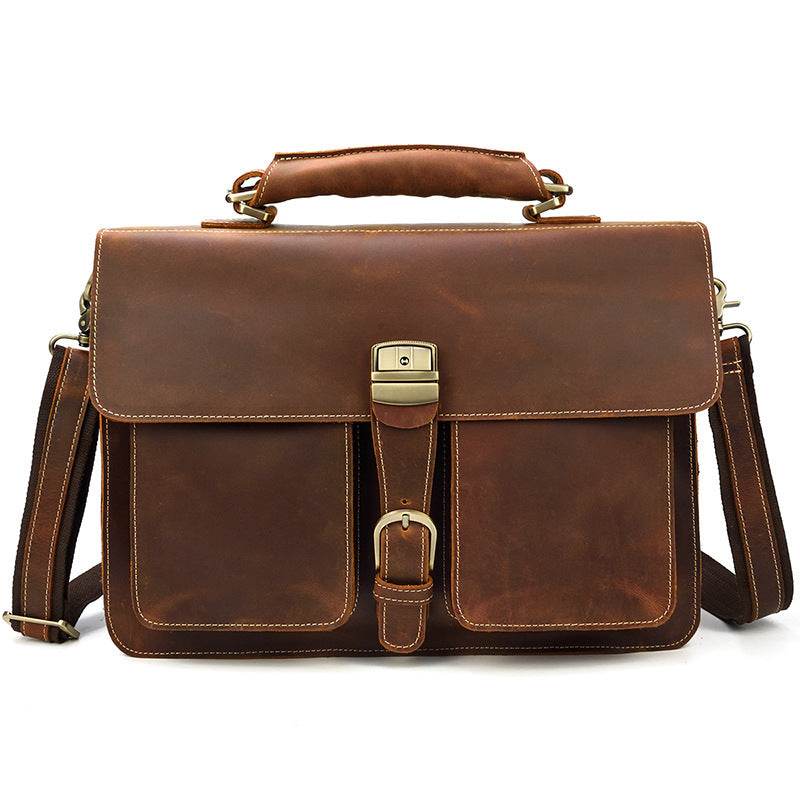 Men's leather briefcase - Mubimart