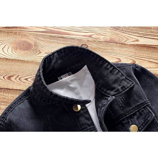 Denim jacket men's jacket - Mubimart