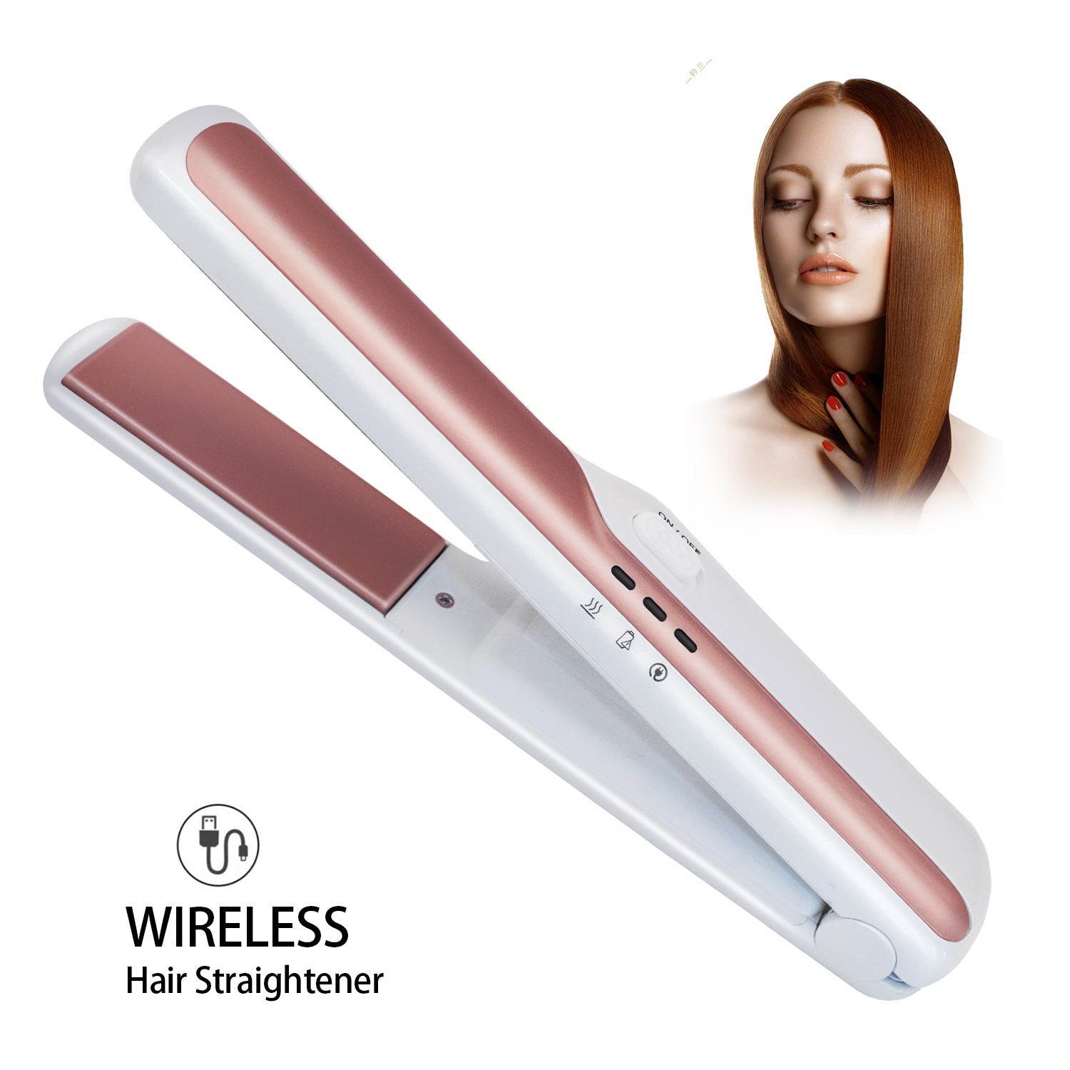 USB wireless charging hair straightener - Mubimart