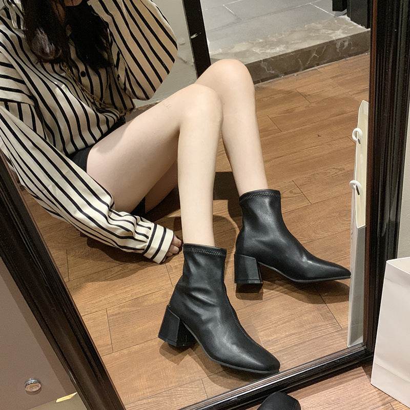 Square head booties - Mubimart