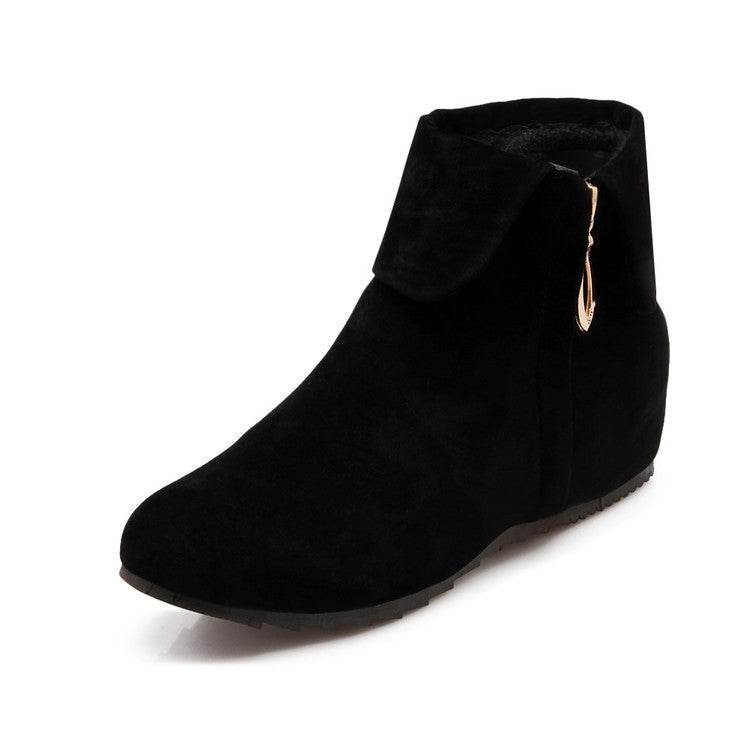 Side zip flat booties - Mubimart