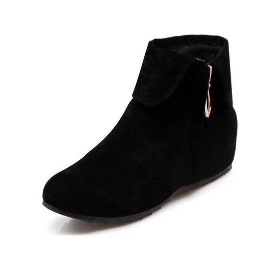 Side zip flat booties - Mubimart
