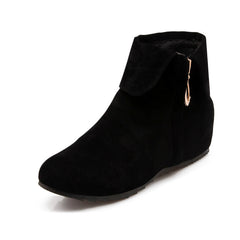 Side zip flat booties