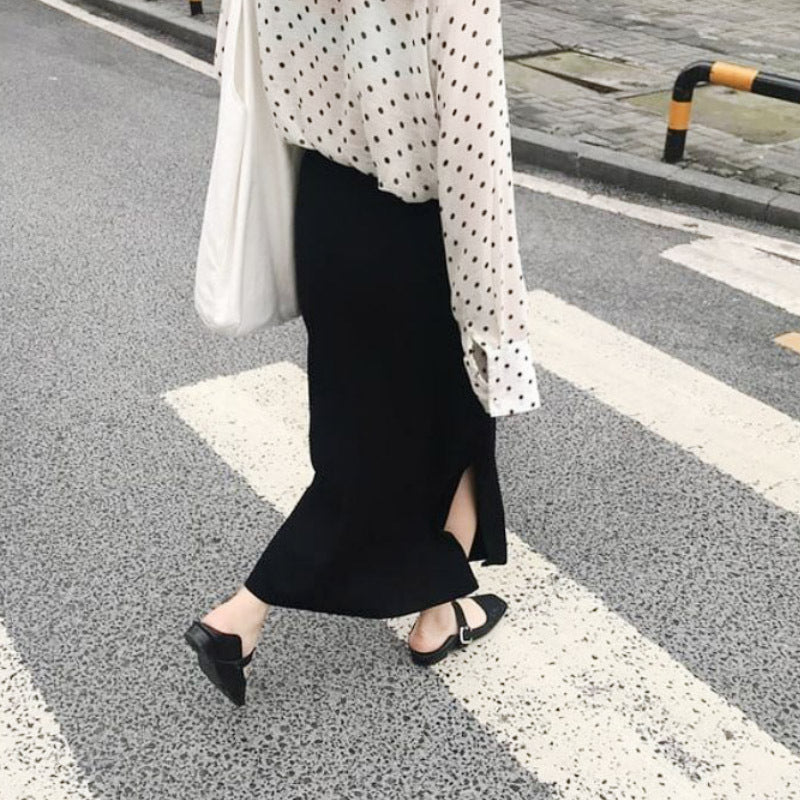 Parent child knitted wool girl\'s long skirt - Mubimart -  