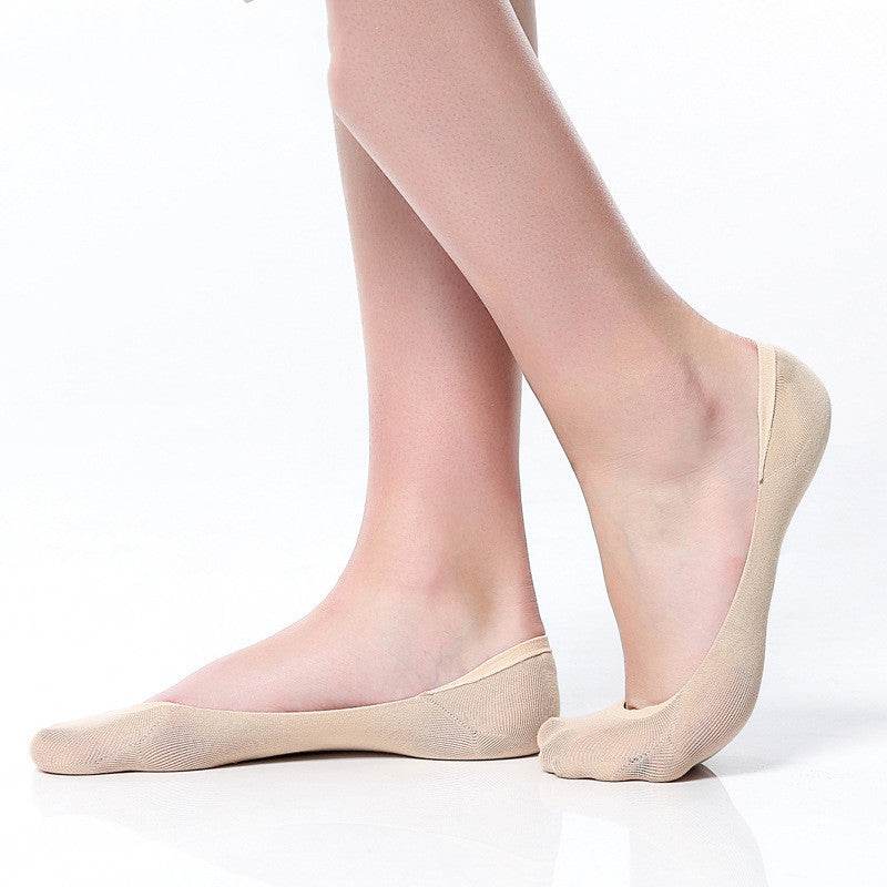 Ladies thin low-cut silicone non-slip socks - Mubimart