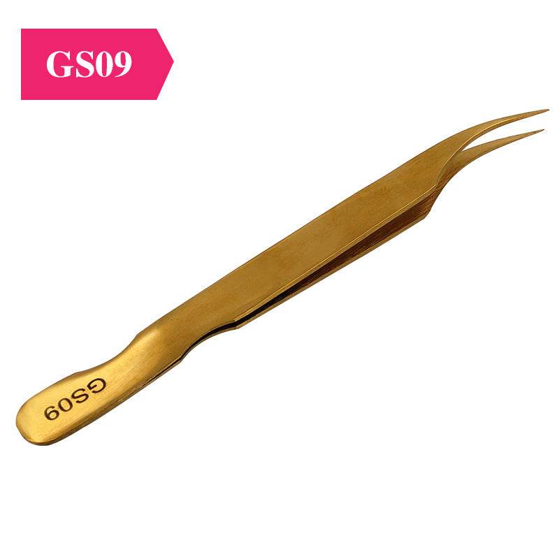 Gold Plated Eyelash Extension Tweezers Eyelash Tool - Mubimart