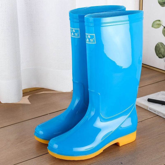 Rain boots waterproof shoes rubber shoes women - Mubimart