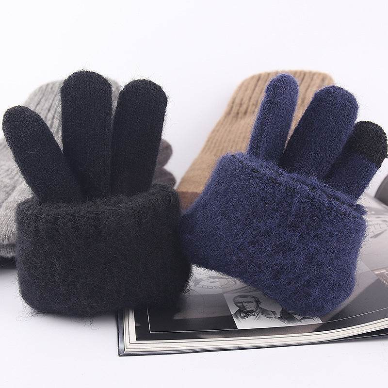 Knitted Woolen Cold Weather Gloves For Men - Mubimart