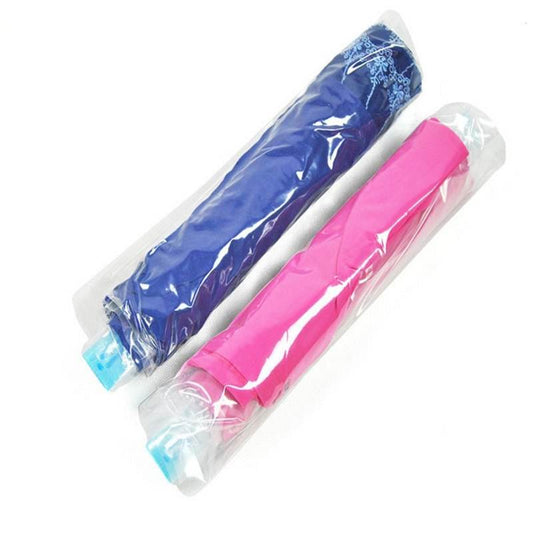 1 pc Hand Rolling Compression Vacuum Bag Border Foldable Compressed Home Clothes Plastic Storage Bag Space Saving Seal Bags - Mubimart