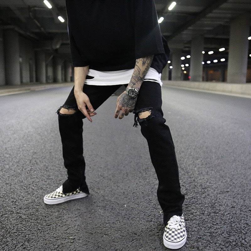 Slim-fit zippered jeans - Mubimart