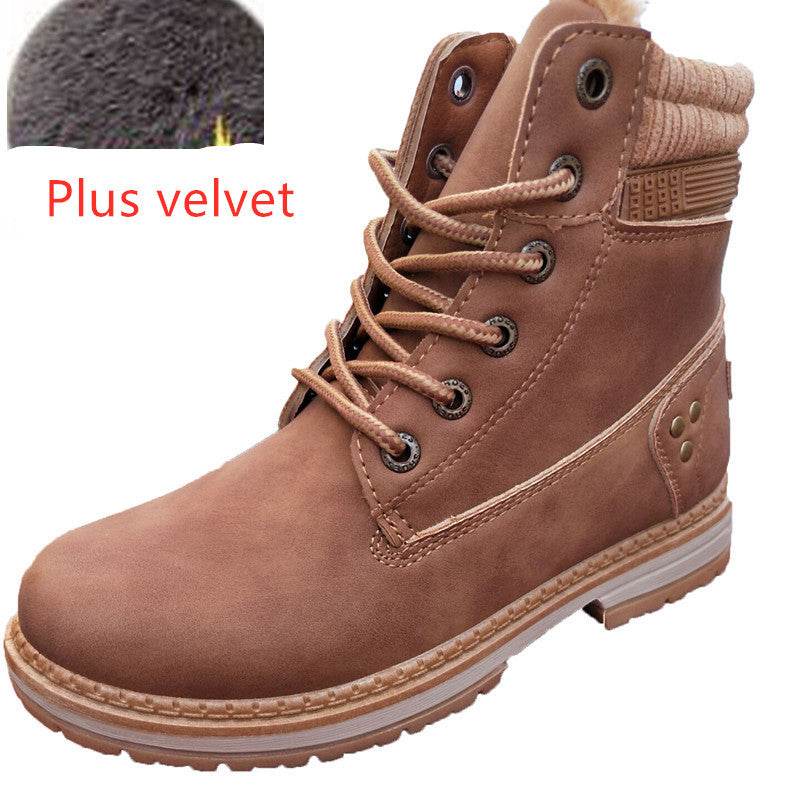 Martin boots women plus velvet - Mubimart