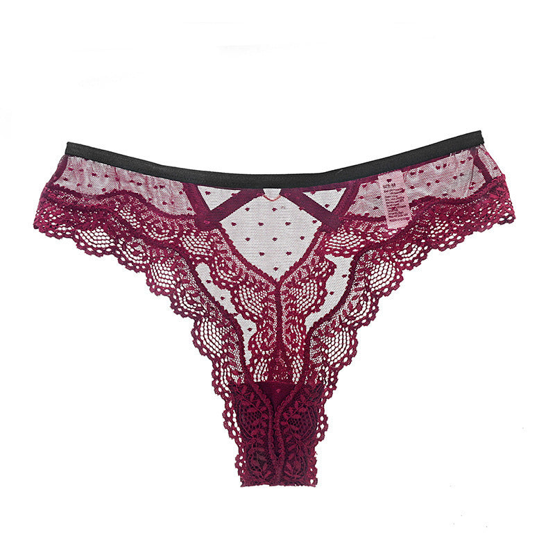 Women's thong with lace trim - Mubimart -  