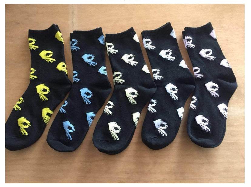 Ok gesture socks cotton socks - Mubimart