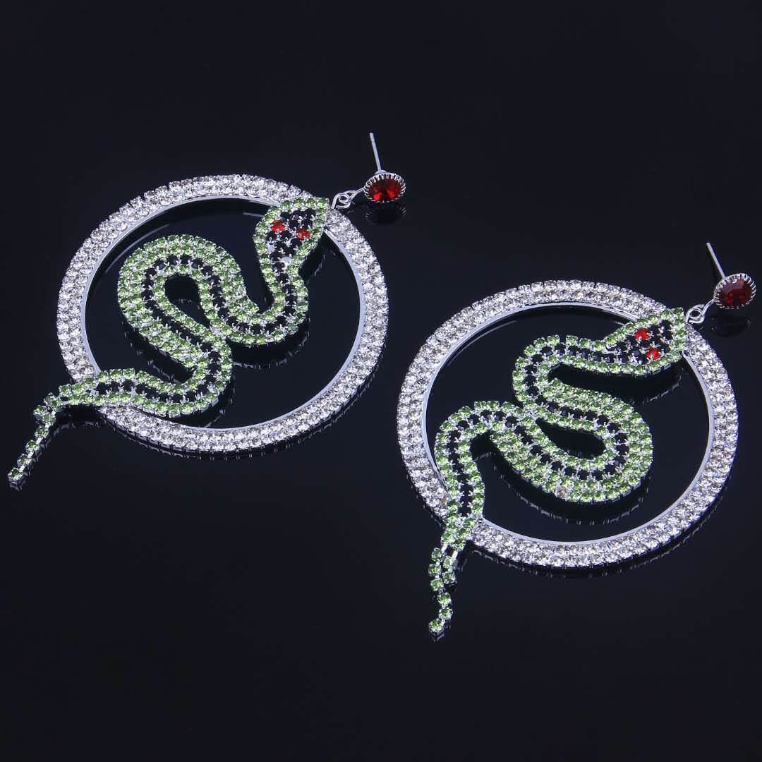 Diamond hoop earrings - Mubimart