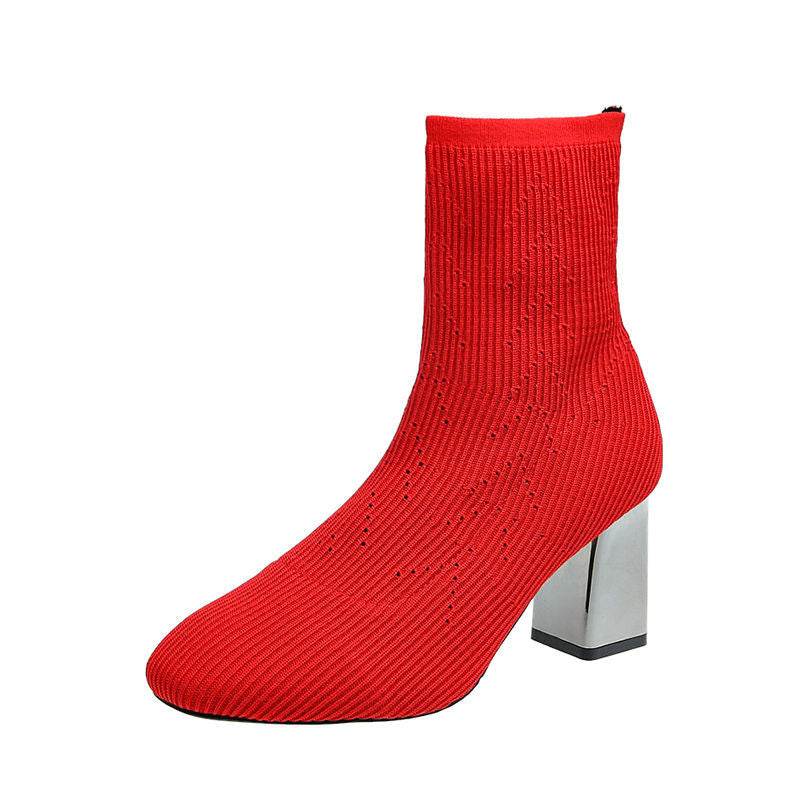 Elastic boots women high heels - Mubimart