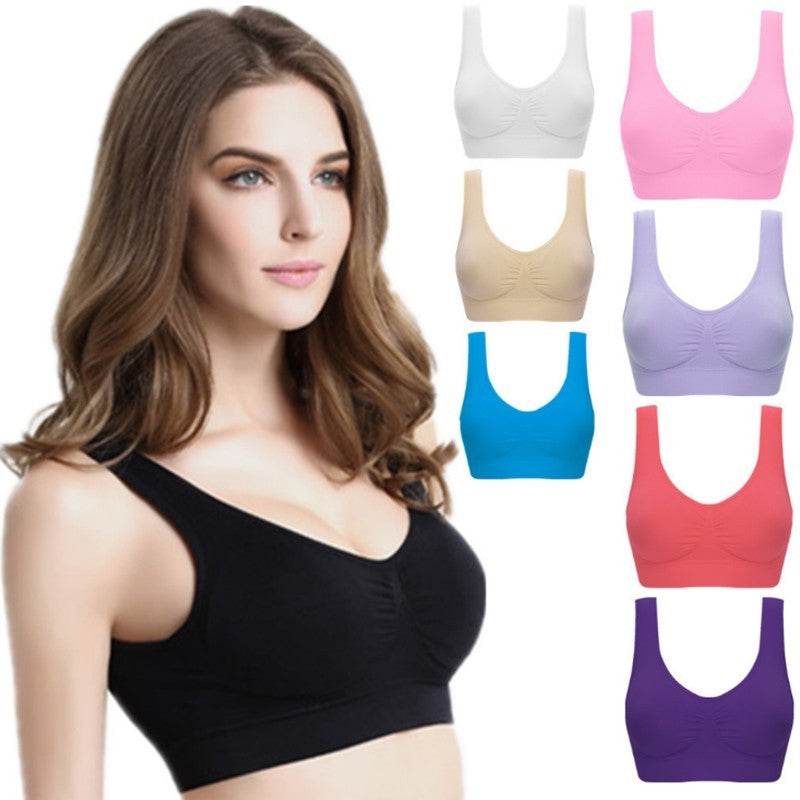 Women Yoga Tank Tops Sports Bra Workout Fitness Running Crop Top - Mubimart