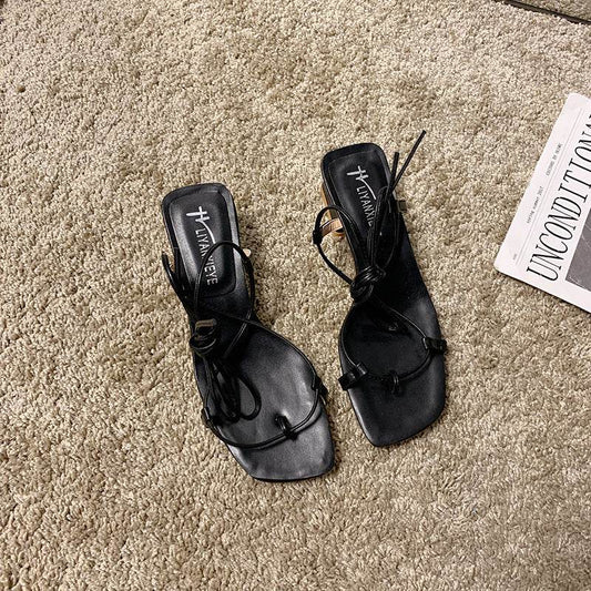 Block heel strappy sandals - Mubimart